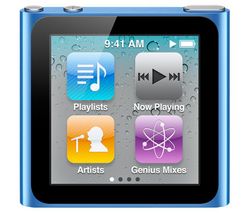 APPLE iPod nano 8 GB modrý (6.generácia) - NEW + Nabíjačka IW200 + Slúchadlá a-JAYS Two - čierne glossy