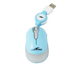 BLUESTORK Mini myš Bumpy - svetlomodrá + Hub USB 4 porty UH-10