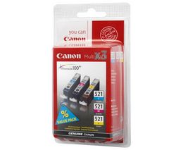 CANON Trojbalenie atramentová náplň CLI-521 - azúrová/purpurová/žltá + Kábel USB A samec/B samec 1,80m