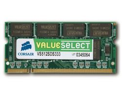 CORSAIR Pamäť Value Select SO-DIMM 512 MB PC 2700 (VS512SDS333) - záruka 10 rokov