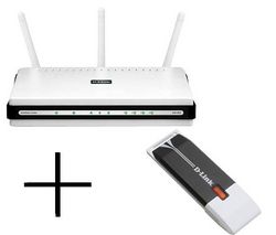 D-LINK Router WiFi DIR-655 switch 4 porty + Kľúč USB WiFi DWA-140