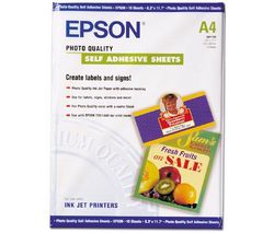 EPSON Adhezívny papier s foto kvalitou - 167g/m2- A4 - 10 listov (C13S041106)