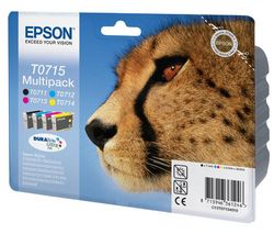 EPSON Multipack 4 atramentové náplňe T0715 - Cierna, Azúrová, Purpurová, Žltá + Kábel USB A samec/B samec 1,80m