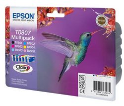 EPSON Multipack 6 atramentových náplní T0807  - Cierna, Azúrová, Svetlo azúrová, Purpurová, Svetlo purpurová, Žltá