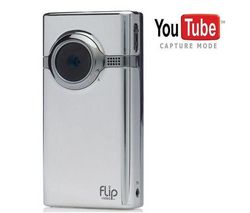 FLIP Mini-videokamera Mino HD - chróm + Sada 2 puzdier z neoprénu Soft Pouch ASP2CP1 + Statív + Sada 3 USB káblov Flip AUC1CP2