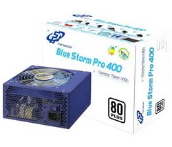 FORTRON PC napájanie Blue Storm Pro 400W + Ventilátor pre šasi Neon L.E.D. Fan TLF-S12 - zelený + PC ventilátor Blade Master 80 mm + Gumené nožicky proti vibráciám pre ventilátor (4 ks)