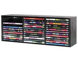HAMA Polieka z farbeného dreva eierna pre 39 DVD so systémom vyhadzovania diskov