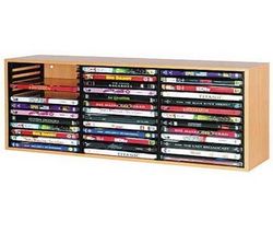 HAMA Polieka z farbeného dreva hetre pre 39 DVD so systémom vyhadzovania diskov