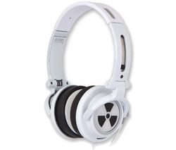 IFROGZ Zatvorené slúchadlá EarPollution CS40 - biele  + Rozdvojka zásuvky jack 3.5mm