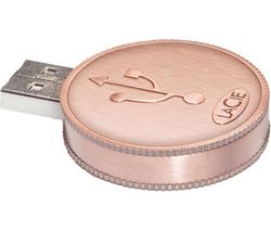 LACIE Kľúč USB Flash Currenkey 4 GB USB 2.0 bronz + Kábel HDMI samec / HMDI samec - 2 m (MC380-2M) + WD TV HD Media Player
