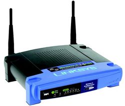 LINKSYS Router WiFi 54 Mb WRT54GL Push Button - Linux - switch 4 porty + Kábel Ethernet RJ45 (kategória 5) - 10m