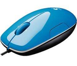 LOGITECH Myš LS1 Laser Mouse - modrá + Flex Hub 4 porty USB 2.0 + Zásobník 100 navlhčených utierok