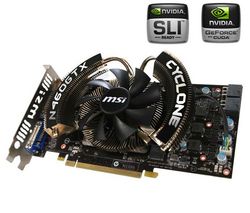 MSI GeForce GTX 460 Cyclone OC - 1 GB GDDR5 - PCI-Express 2.0 (N460GTX CYCLONE 1GD5/OC)
