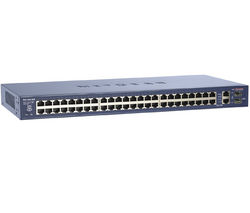 NETGEAR Switch Ethernet 48 portov 10/100 Mb + 2 Gigabit FS750T2 + Merací prístroj na testovanie sieťových káblov TC-NT2