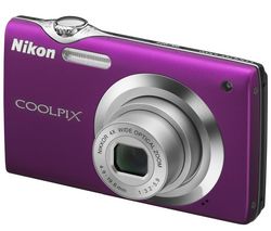 NIKON Coolpix  S3000 purpurový + Kožené puzdro - čierne
