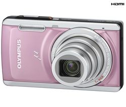 OLYMPUS ľ[mju:]  7040 - pink + Ultra Compact PIX leather case + 8 GB SDHC Memory Card + Li-42B Battery
