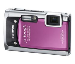 OLYMPUS ľ[mju:]  Tough-6020 - pink + Ultra Compact PIX leather case + 16 GB SDHC Memory Card + LI-50B Battery + 1000-in-1 USB 2.0 Card Reader