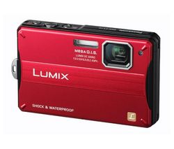PANASONIC Lumix   DMC-FT10EF-R - Digital camera - compact - 14.1 Mpix - optical zoom: 4 x - supported memory: SD, SDXC, SDHC - red + Púzdro Pix Compact + Pamäťová karta SDHC 16 GB