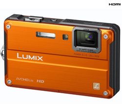 PANASONIC Lumix  DMC-FT2 oranžový + Čierne kožené puzdro DMW-CT3E-K + Pamäťová karta SDHC 8 GB + Batéria DMW-BCF10