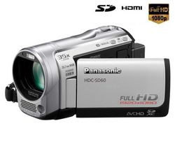 PANASONIC Videokamera Full HD HDC-SD60 - strieborná + Brašna + Pamäťová karta SDHC 16 GB