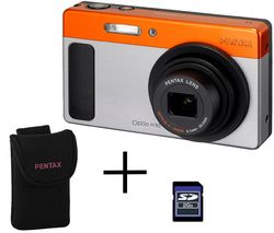 PENTAX Optio H90 sivý/oranžový + puzdro 50159 + pamäťová karta SD 2 GB + Čítačka kariet 1000 & 1 USB 2.0