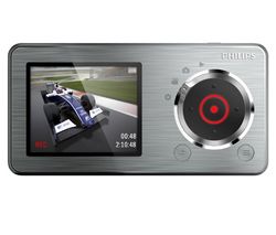 PHILIPS MP3 FM prehrávač GoGear Cam 8 GB  + Slúchadlá HOLUA S2HLBZ-SZ - strieborné