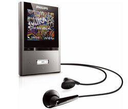 PHILIPS MP3 prehrávač FM GoGear ViBE SA2VBE08K/02  8 GB - tmavo šedý + USB nabíjačka - biela