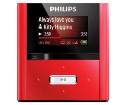 PHILIPS MP3 prehrávač GoGear RaGa 2 GB - červený  + Slúchadlá EP-190