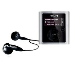 PHILIPS MP3 prehrávač GoGear RaGa 4 GB - strieborný  + Slúchadlá EP-190