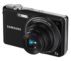 SAMSUNG PL200 - Digital camera - compact - 14.2 Mpix - optical zoom: 7 x - supported memory: SD, SDHC - black + Kompaktné kožené puzdro Pix 11 x 3,5 x 8 cm + Pamäťová karta SDHC 4 GB