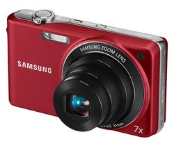 SAMSUNG PL200 - Digital camera - compact - 14.2 Mpix - optical zoom: 7 x - supported memory: SD, SDHC - red + Púzdro Pix Compact + Pamäťová karta SDHC 4 GB