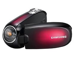 SAMSUNG Videokamera SMX-C20 - vibrato červená + Brašna + Pamäťová karta SDHC 4 GB