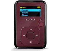 SANDISK MP3 prehrávač Radio FM Sansa Clip+ 4 GB bordový