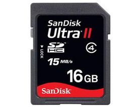 SANDISK Pamäťová karta SDHC Ultra II 16 GB + Pamäťová karta SDHC Ultra II 8 GB