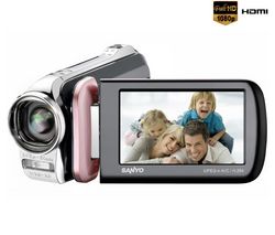 SANYO HD videokamera Xacti GH1 - ružová + Brašna + Batéria DB-L80AEX + Pamäťová karta SDHC 16 GB