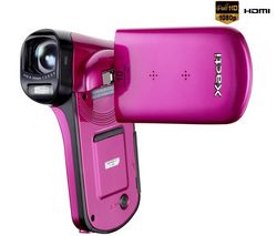 SANYO Videokamera Haute Définition Xacti CG20 - ružová + Pamäťová karta SDHC 16 GB + Câble HDMi mâle/mini mâle plaqué or (1,5m)