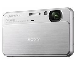 SONY Cyber-shot   DSC-T99 - Digital camera - compact - 14.1 Mpix - optical zoom: 4 x - supported memory: MS Duo, SD, MS PRO Duo, SDXC, MS PRO Duo Mark2, SDHC, MS PRO-HG Duo - silver + Púzdro Pix Compact + Pamäťová karta SDHC 16 GB + Batéria lithium N