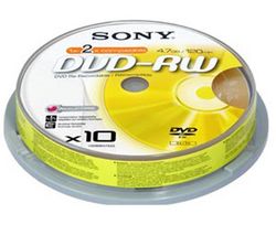 SONY DVD-RW 4,7 GB 16x (balenie 10 ks)