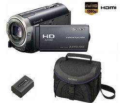 SONY Videokamera HD HDR-CX305 + puzdro FV50B + batéria NP-FV50 + Pamäťová karta SDHC 16 GB + Kábel HDMi samec/HDMi mini samec (2m)