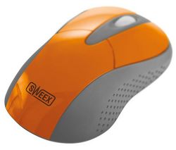 SWEEX Bezdrôtová myš Wireless Mouse MI423 - Orangey Orange + Hub USB 4 porty UH-10 + Zásobník 100 navlhčených utierok + Kábel USB 2.0 A samec/samica - 5 m (MC922AMF-5M)