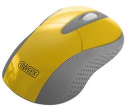 SWEEX Bezdrôtová myš Wireless Mouse MI424 - Mango Yellow + Hub USB 4 porty UH-10 + Zásobník 100 navlhčených utierok