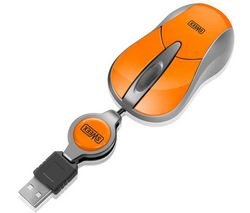 SWEEX Myš Mini Optical Mouse MI053 - Orangey Orange + Zásobník 100 navlhčených utierok + Čistiaci stlačený plyn viacpozičný 252 ml + Náplň 100 vlhkých vreckoviek