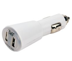 TNB Dvojitá USB nabíjačka na zapaľovač ACMPCAR2A - biela
