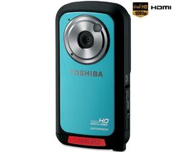 TOSHIBA HD videokamera Camileo BW10 - modrá + Pamäťová karta SDHC 4 GB + Nabíjačka na zapaľovač USB Black Velvet