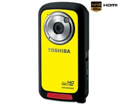 TOSHIBA HD videokamera Camileo BW10 - žltá  + Nylonové puzdro TBC-302 + Sieťová nabíjačka USB Black Velvet