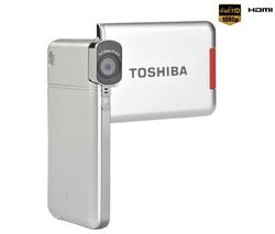 TOSHIBA HD videokamera Camileo S20 strieborná + Kompaktné kožené puzdro Pix 11 x 3,5 x 8 cm + Pamäťová karta SDHC Premium 32 GB 60x + Konvertor 12/230V USB Power Inverter + Čítačka kariet 1000 & 1 USB 2.0