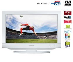 TOSHIBA Kombinácia LCD/DVD 19DV734G biela  + Kábel HDMI - vidlica 90° - Pozlátený - 1,5 m - SWV3431S/10