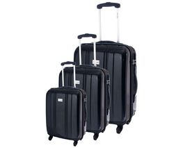 TRAVEL ONE Louxor - Sada 3 vozíkových kufrov  4 kolieska čierne