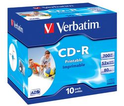 VERBATIM CD-R na tlac 700 MB (10 kusov) + RBNW-224 CD case