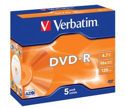 VERBATIM DVD-R 4,7GB (5 kusov) + RBNW-224 CD case